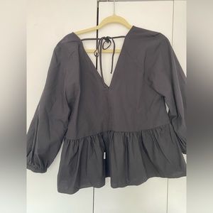 Asos Design Wrap Smock top with peplum hem